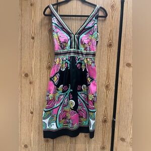 Ice Pink and Black Patterned‎ Mini Dress vintage